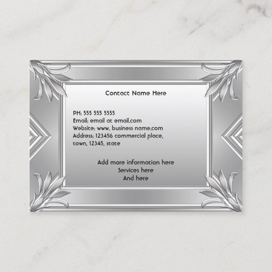 エレガントフェイクモダンアールデコ 名刺 (裏面)