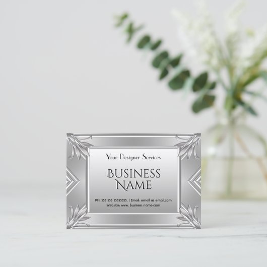 エレガントフェイクモダンアールデコ 名刺 (スタンド正面)