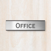 エレガントフェイクモダンシルバーカスタムオフィス サインプレート (正面)