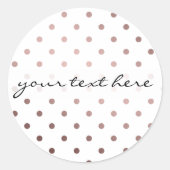 エレガントフェイクモダンバラ金ゴールド水玉模様 ラウンドシール (正面)