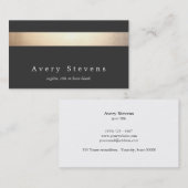 エレガントフェイクモダン金ゴールドと黒ストライプの色 名刺 (正面/裏面)