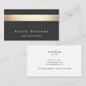 エレガントフェイクモダン金ゴールドと黒ストライプの色 名刺 (正面/裏面)