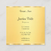 エレガントフェイクモダン金ゴールド手書きスクリプトトレンディー スクエア名刺 (裏面)