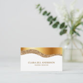 エレガントフェイクモダン金ゴールド標準名刺 名刺 (スタンド正面)