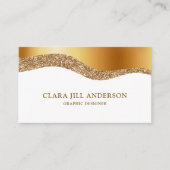 エレガントフェイクモダン金ゴールド標準名刺 名刺 (正面)