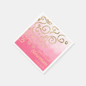 エレガントフェイクモダン金ゴールド結婚型 スタンダードカクテルナプキン (角)