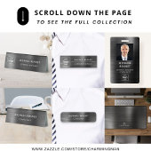 エレガントフェイクモノグラムの黒ブラシ仕上げ金属 デスクマット