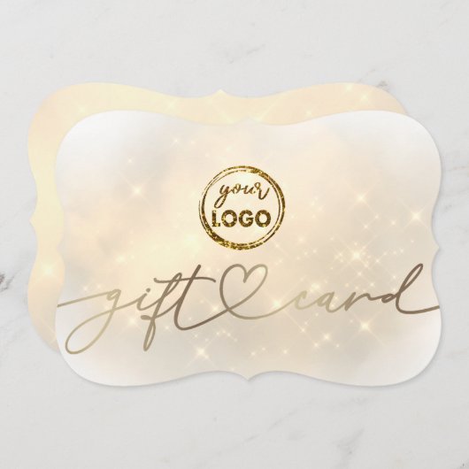 エレガントフェイクロゴのギフトカード 招待状 (正面/裏面)