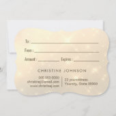 エレガントフェイクロゴのギフトカード 招待状 (裏面)