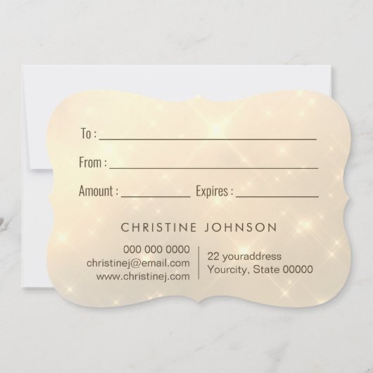エレガントフェイクロゴのギフトカード 招待状 (裏面)