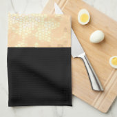 エレガントフェイク澄ん金ゴールド黒ストライプ色 キッチンタオル (四つ折り)