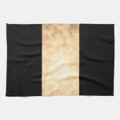 エレガントフェイク澄ん金ゴールド黒ストライプ色 キッチンタオル (横)