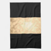 エレガントフェイク澄ん金ゴールド黒ストライプ色 キッチンタオル (縦)