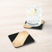 エレガントフェイク澄ん金ゴールド黒ストライプ色 コースター (右側)