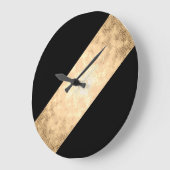 エレガントフェイク澄ん金ゴールド黒ストライプ色 ラージ壁時計 (傾斜)