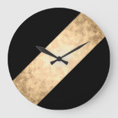 エレガントフェイク澄ん金ゴールド黒ストライプ色 ラージ壁時計 (正面)