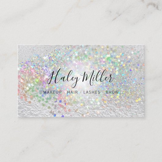 エレガントフェイク真珠光沢グリッター 名刺 (正面)