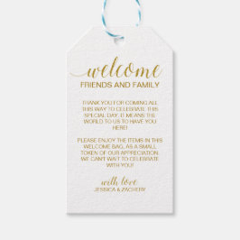 エレガントフェイク結婚金ゴールド歓迎ギフトバッグ ギフトタグ