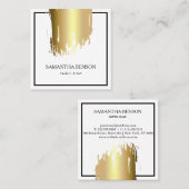 エレガントフェイク芸術的金ゴールド スクエア名刺 (正面/裏面)