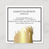 エレガントフェイク芸術的金ゴールド スクエア名刺 (裏面)