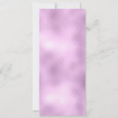 エレガントフェイク薄紫グリッターとフォイル結婚のメニュー 招待状 (裏面)