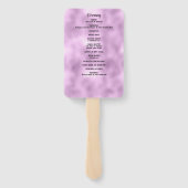 エレガントフェイク薄紫グリッターとフォイル結婚式 プログラム ハンドファン (裏面)