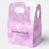 エレガントフェイク薄紫グリッター及びホイル結婚ス フェイバーボックス (オープン)