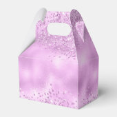 エレガントフェイク薄紫グリッター及びホイル結婚ス フェイバーボックス (裏面サイド)
