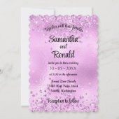 エレガントフェイク薄紫グリッター及びホイル結婚ス 招待状 (正面)
