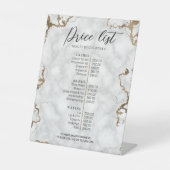 エレガントフェイク金ゴールドおよび大理石美しいサロン価格表 台座サイン (正面)