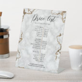 エレガントフェイク金ゴールドおよび大理石美しいサロン価格表 台座サイン (インサイチュ)