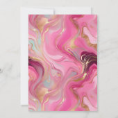 エレガントフェイク金ゴールドとピンクのマルリ結婚ーの 招待状 (裏面)