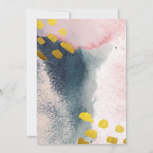 エレガントフェイク金ゴールドと赤面カスタム写真 セーブザデート (裏面)