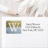エレガントフェイク金ゴールドと銀モノグラム住所 シール (インサイチュ)