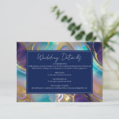 エレガントフェイク金ゴールドと青オパール結婚石 エンクロージャーカード (スタンド正面)