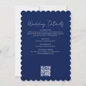 エレガントフェイク金ゴールドと青オパール結婚石 招待状 (裏面)