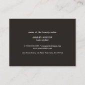 エレガントフェイク金ゴールドはさみコーム美容師 名刺 (裏面)