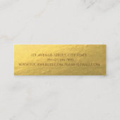 エレガントフェイク金ゴールドはさみ,バラ,ホログラフィック スキニー名刺 (裏面)