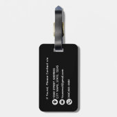 エレガントフェイク金ゴールドアニマルプリントカスタム ラゲッジタグ (裏面縦)