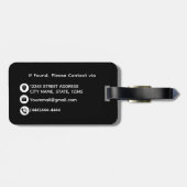 エレガントフェイク金ゴールドアニマルプリントカスタム ラゲッジタグ (裏面横)