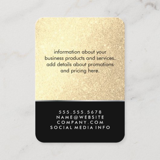 エレガントフェイク金ゴールドグリッターメイクセット 名刺 (裏面)