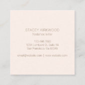 エレガントフェイク金ゴールドグリッターモノグラムモダン スクエア名刺 (裏面)