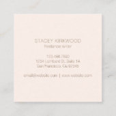 エレガントフェイク金ゴールドグリッターモノグラムモダン スクエア名刺 (裏面)