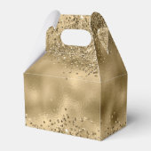 エレガントフェイク金ゴールドグリッター及びホイル結婚ス フェイバーボックス (裏面サイド)