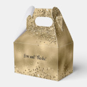 エレガントフェイク金ゴールドグリッター及びホイル結婚ス フェイバーボックス (裏面サイド)