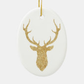 エレガントフェイク金ゴールドグリッター セラミックオーナメント (裏面)