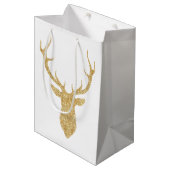 エレガントフェイク金ゴールドグリッター ミディアムペーパーバッグ (正面アングル)