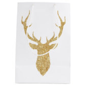 エレガントフェイク金ゴールドグリッター ミディアムペーパーバッグ (裏面)