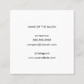 エレガントフェイク金ゴールドグレーストライプ美しいヘアメイクアップ スクエア名刺 (裏面)