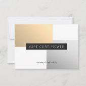 エレガントフェイク金ゴールドシルバーホワイト幾何学美しい (正面)